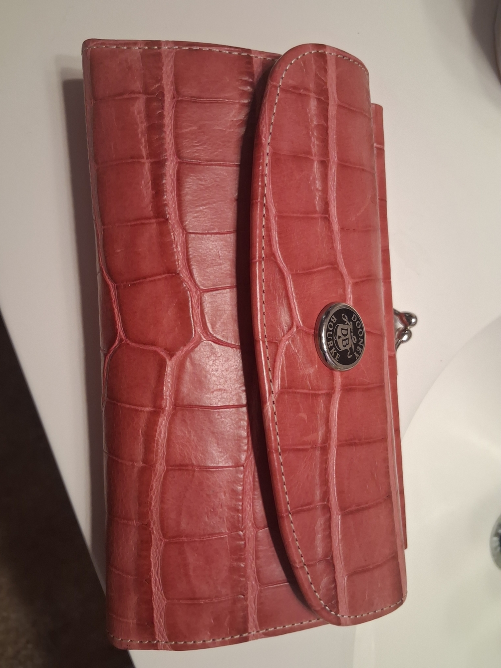 Dooney & Bourke Coral Croc-Embossed Leather Wallet